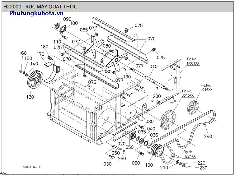 Trục máy quạt thóc